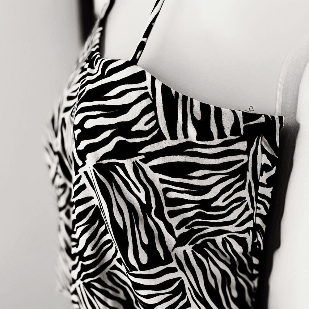 Zebra One Shoulder Mini Dress - Picture 7 of 11
